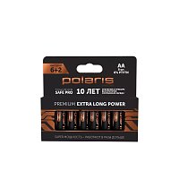 Батарейки щелочные Polaris PB AA (8шт) Premium
