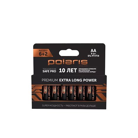 Батарейки щелочные Polaris PB AA (8шт) Premium